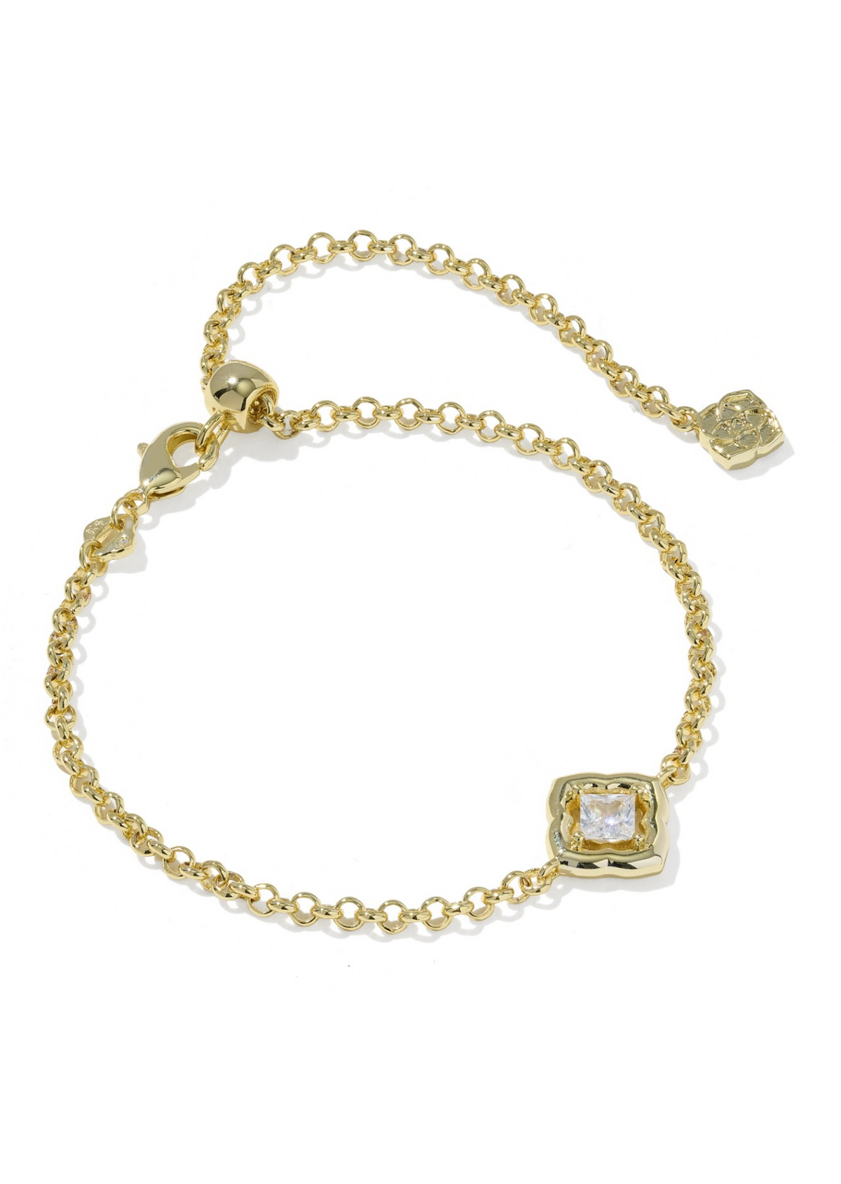 Kendra Scott Mallory Crystal Gold Delicate Chain Bracelet