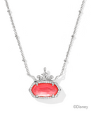 Kendra Scott Disney Elisa Princess Silver Short Pendant Necklace Dark Peach Mother of Pearl