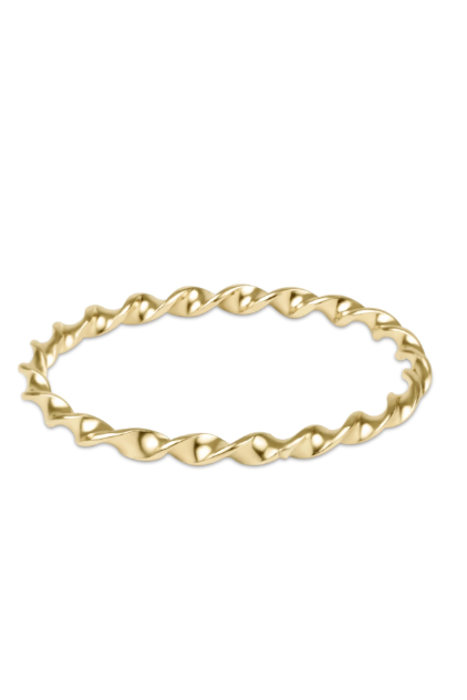 E Newton Classic Gold Twisted Thin Band Ring