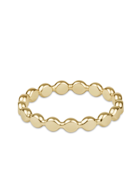 E Newton Classic Gold 2.5mm Beaded Disc Ring