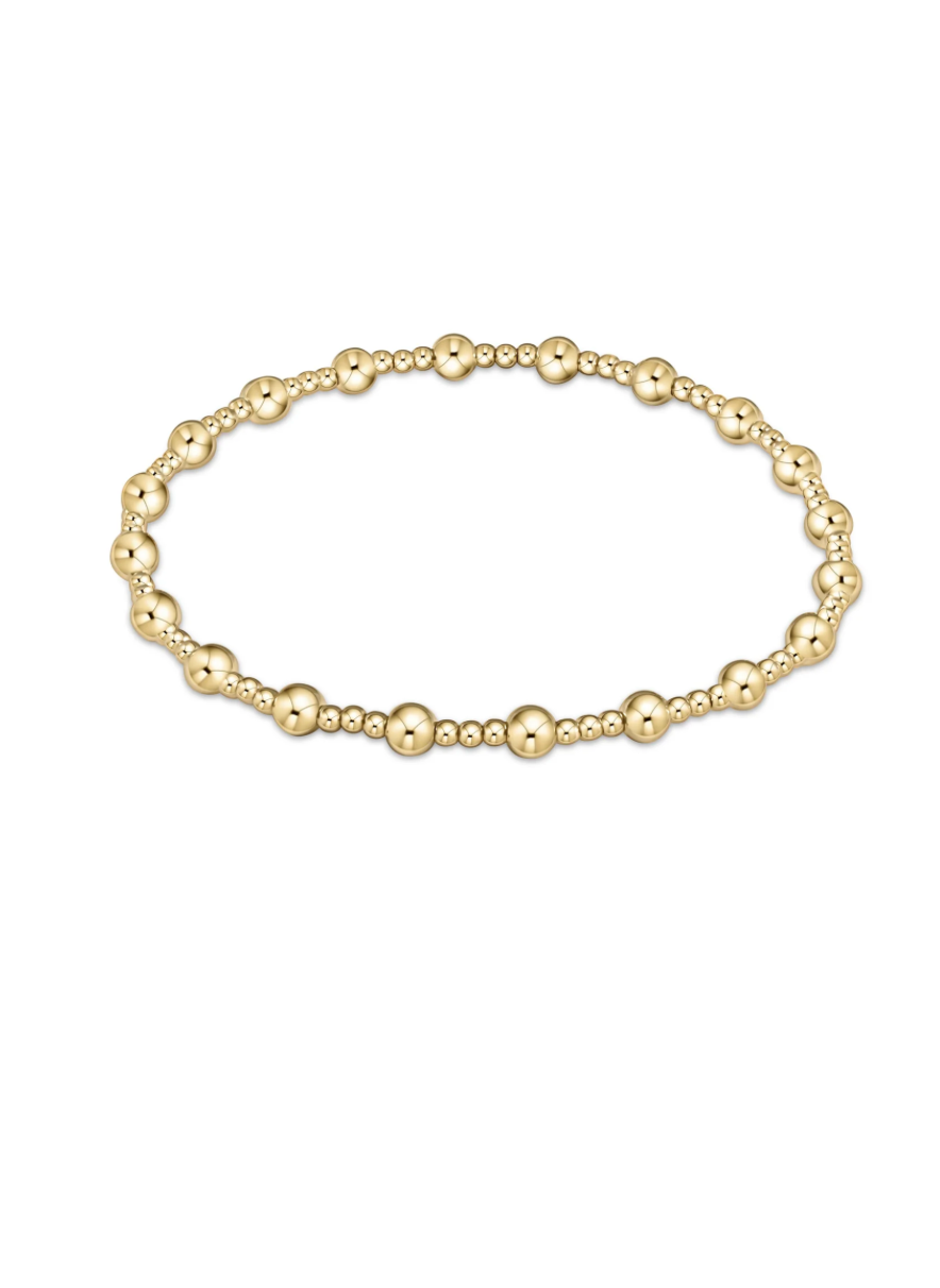 E Newton EXTENDS Classic Sincerity Pattern Bead Bracelet Gold (various sizes)