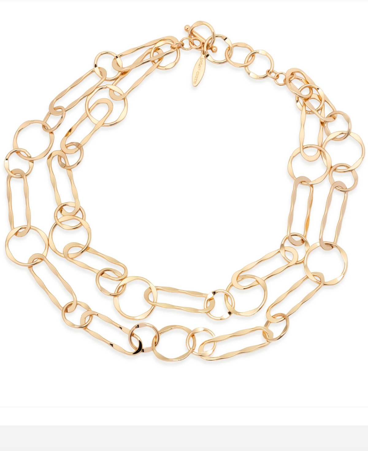 Leslie Curtis Julie Double Layered Link Chain Necklace Gold/Silver