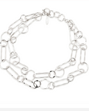 Leslie Curtis Julie Double Layered Link Chain Necklace Gold/Silver