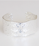 Leslie Curtis Lena 1" Hammered Cuff Bracelet Gold/Silver