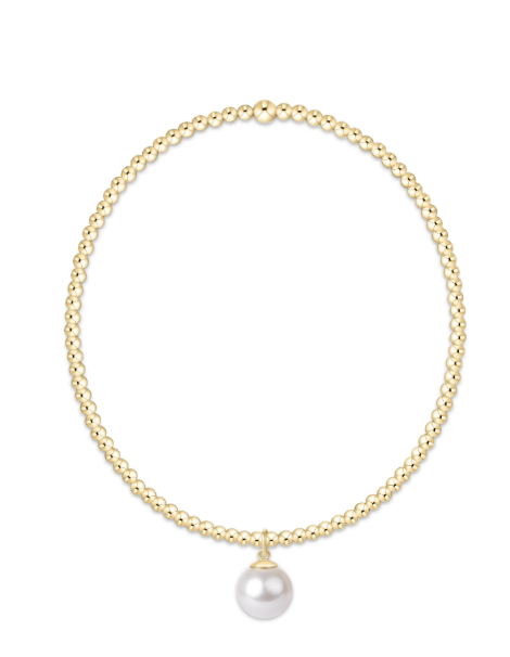 E Newton Classic Gold Pearl Charm Bracelet