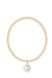 E Newton Classic Gold Pearl Charm Bracelet