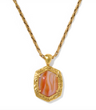 Kendra Scott Tiger Striped Daphne Vintage Gold Small Long Pendant Necklace (various)