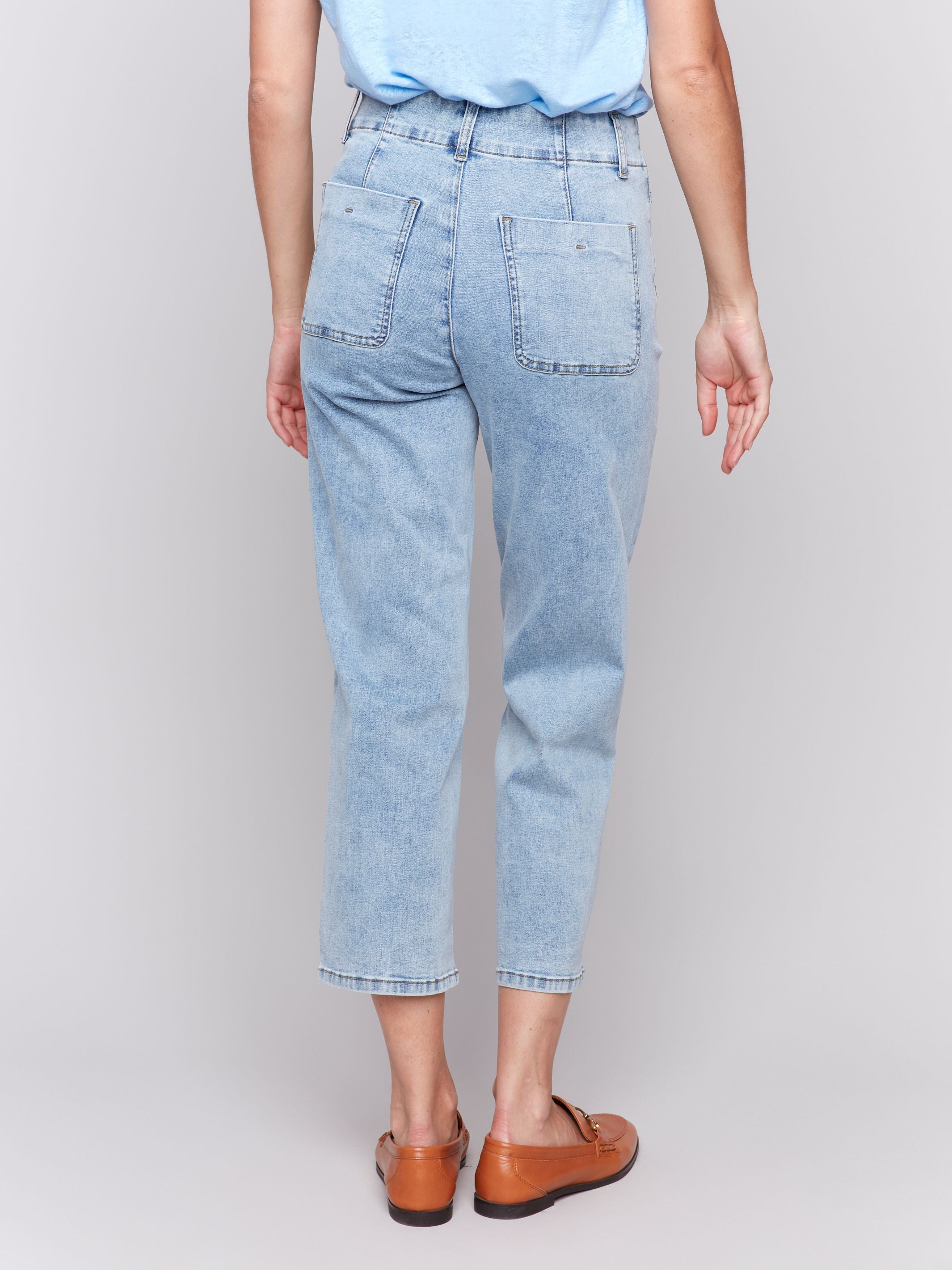 Charlie B Button Fly Pant Light Blue