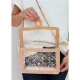 Quinn Quilted Clear Bag Nude Patent