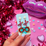 Taylor Shaye XO acrylic drops earrings