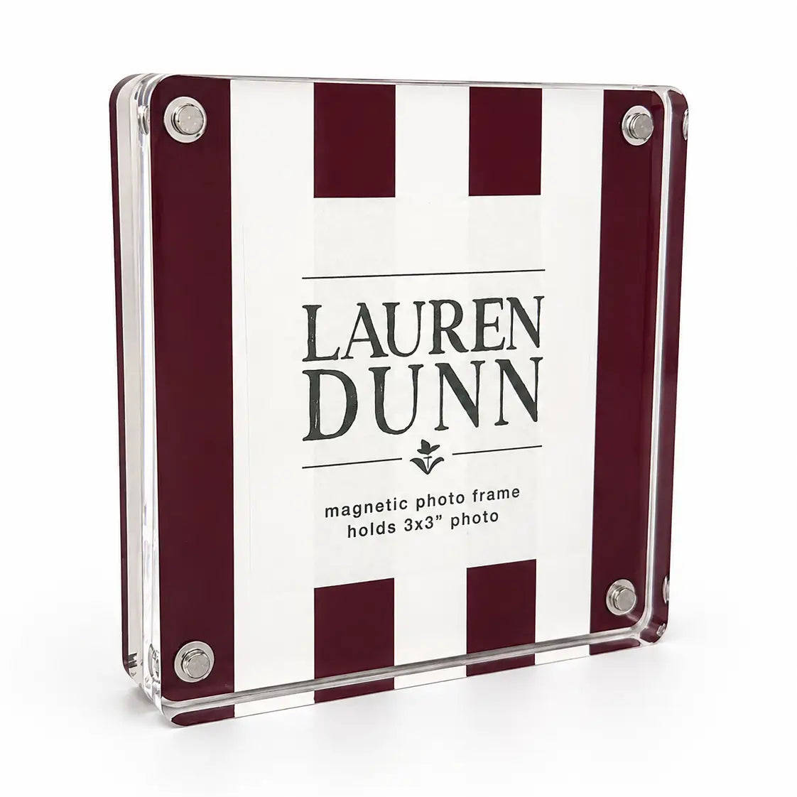 Maroon & White Magnetic Frame Lauren Dunn
