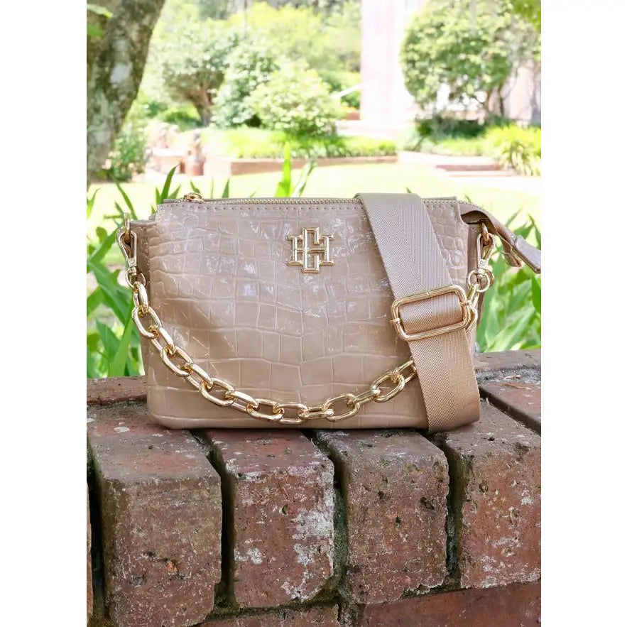 Jace Crossbody Taupe Patent