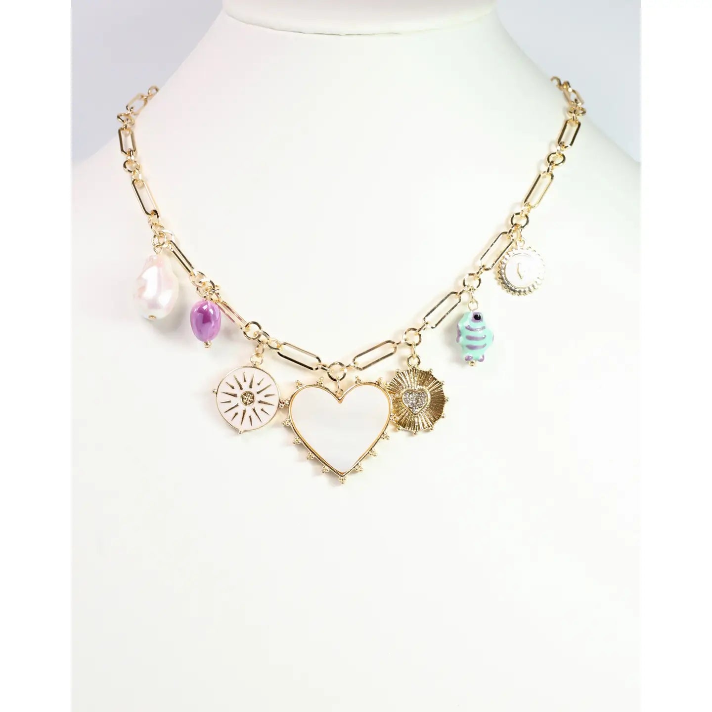 Kellan Charm Necklace Gold