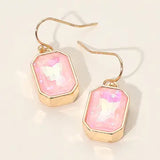 Iridescent Faceted Drop Dangle Earrings