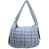 Puffer Quilted Handbag Stripe Blue/White