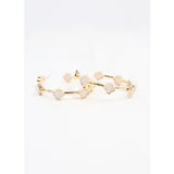 Stevens Clover Hoop Earring Gold