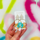 Taylor Shaye white Callie Hoops earrings