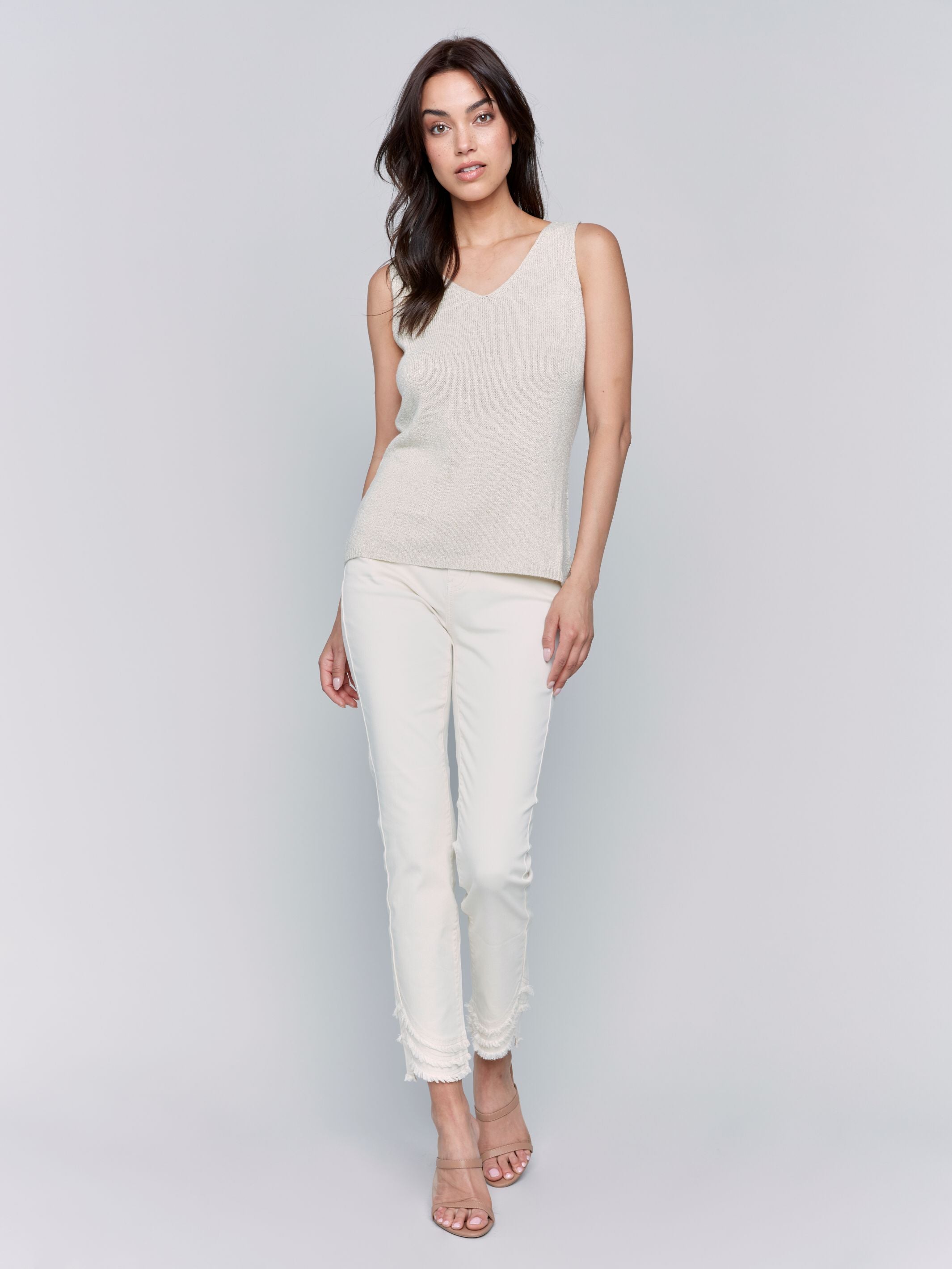 Charlie B V Neck Cami Gold