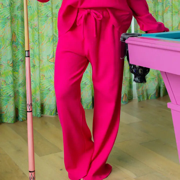 Lulu Mac Waffle Pant Hot Pink
