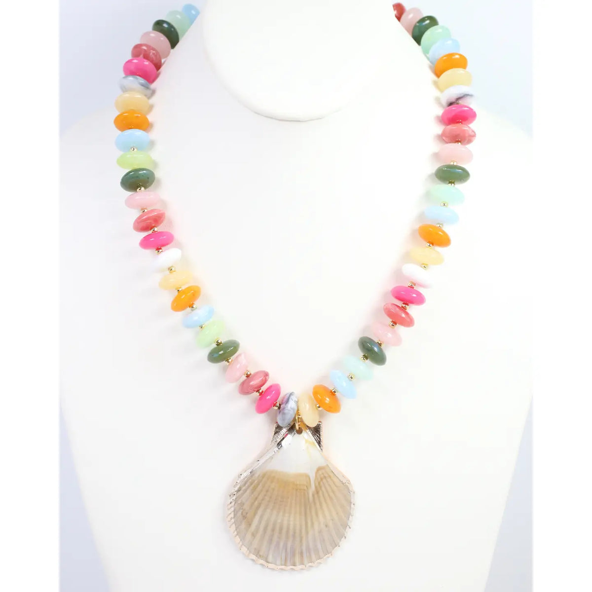 Caroline Hill Brea Stone Shell Necklace