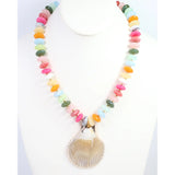 Caroline Hill Brea Stone Shell Necklace