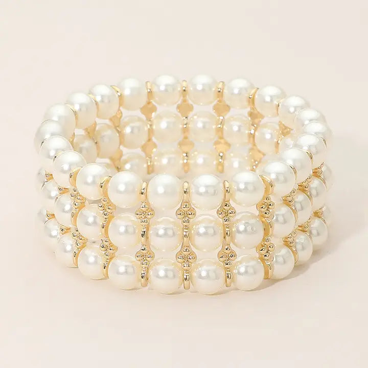 Wide Stretch Pearl Bracelet