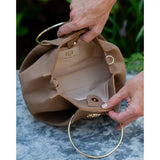 Brooks Bag with Rings Latte Suede