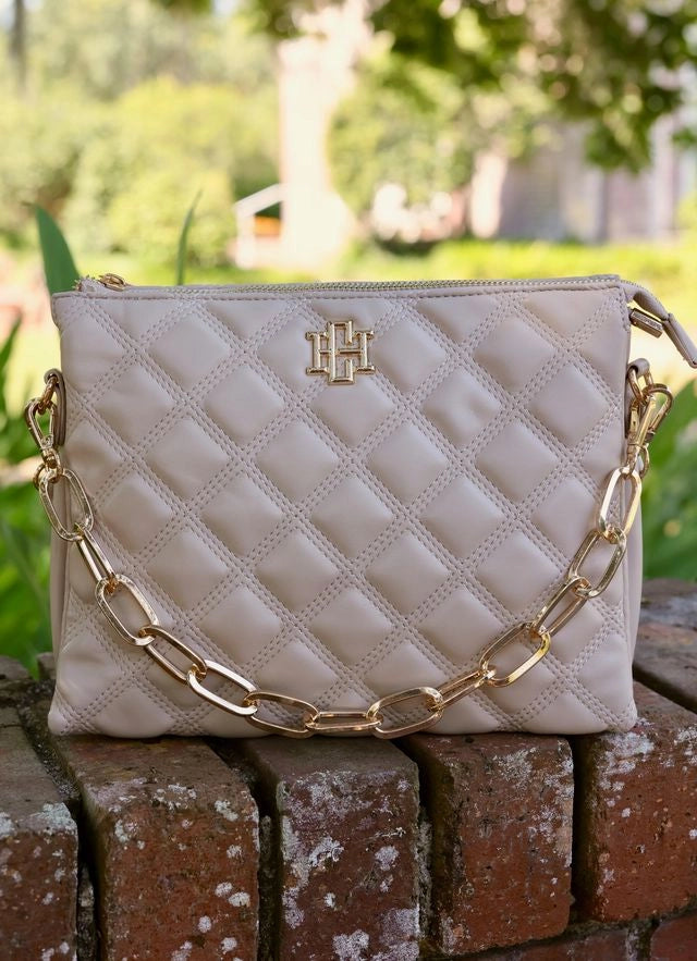 Ariana Crossbody Nude Quilted Dq