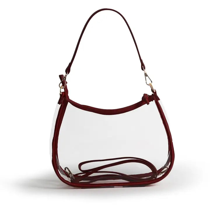 Sara Clear Purse Maroon