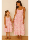 Floral Layered Dress Pink