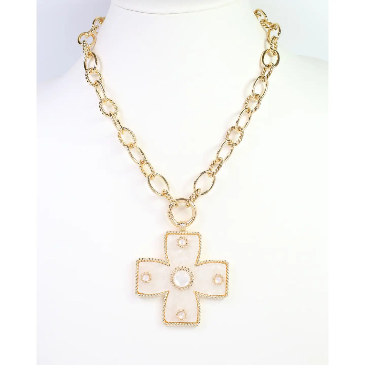 Caroline Hill Carol Large Cross Necklace