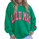 Lulu Mac Green Candy Cane Sweatshirt