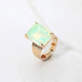 Emerald Cut Stone Adjustable Ring Various