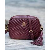 Greer Crossbody Burgundy Quilted