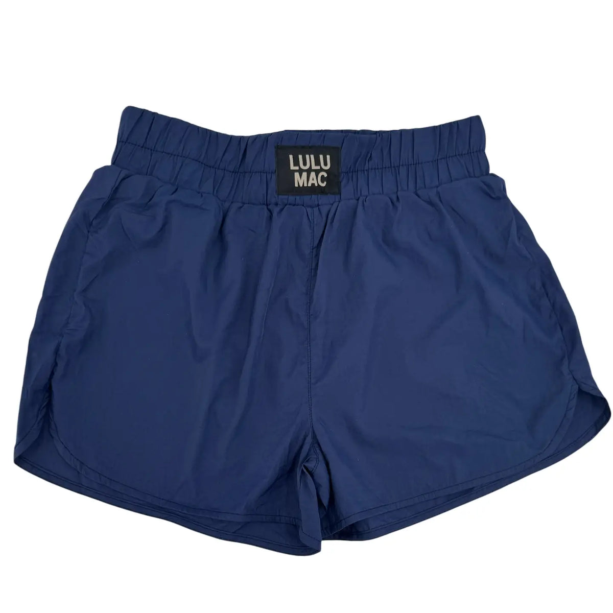 Navy Lulu Mac Solid Shorts