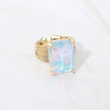 Emerald Cut Stone Adjustable Ring Various