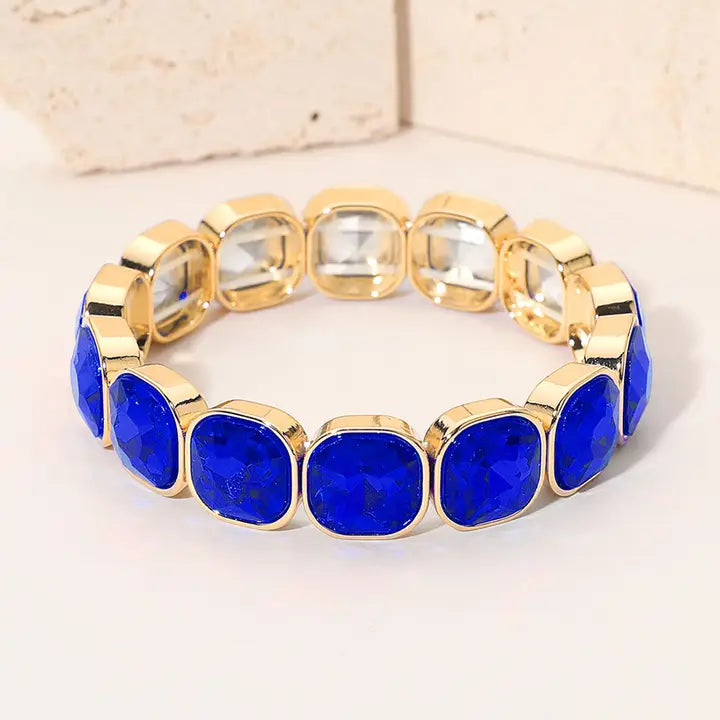 Square Cut Gem Bracelet
