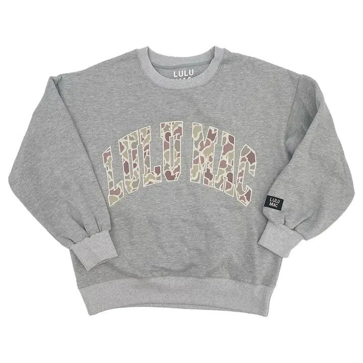 Lulu Mac Light Grey Camo Sweatshirt