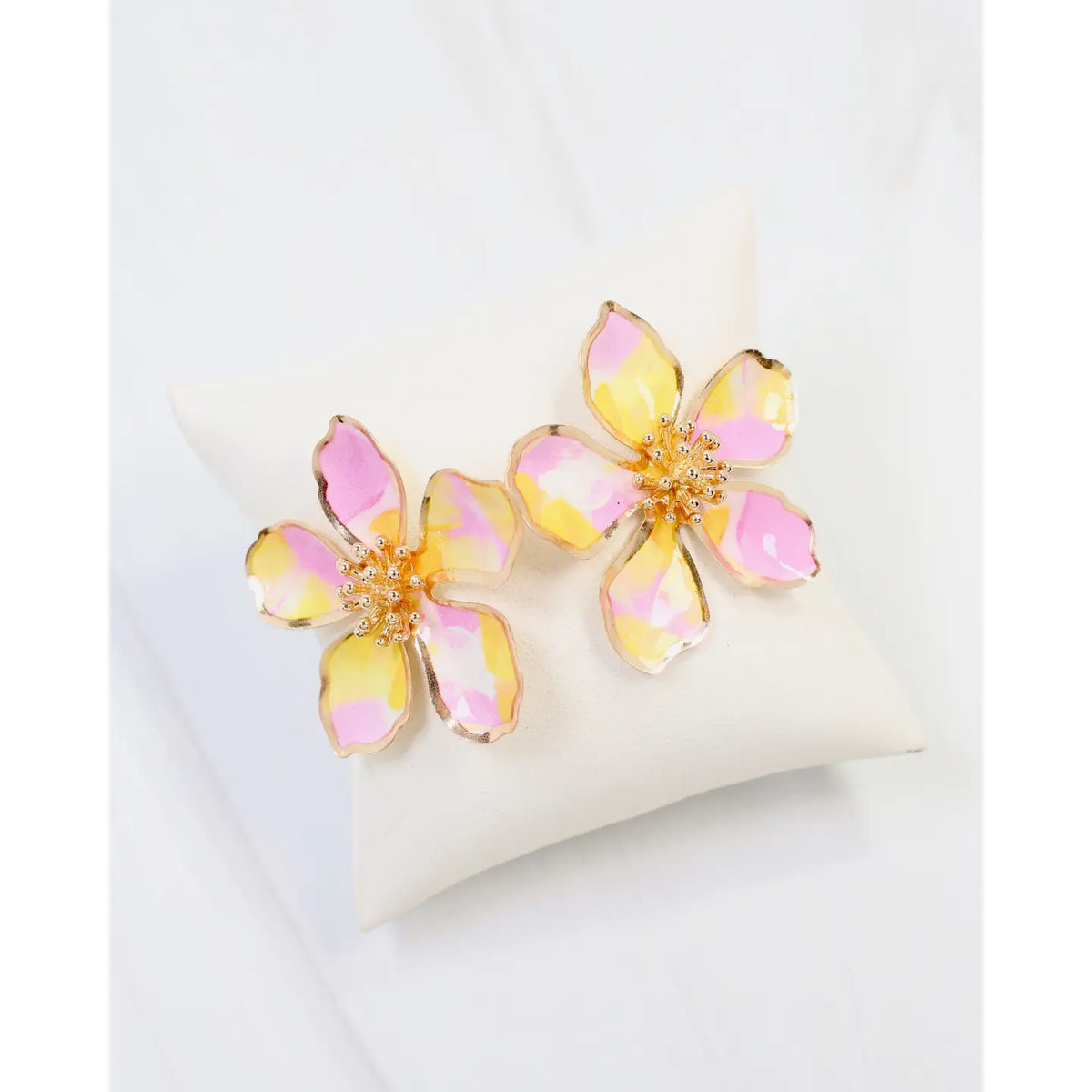 Caroline Hill Monett Flower Post Earring Pink