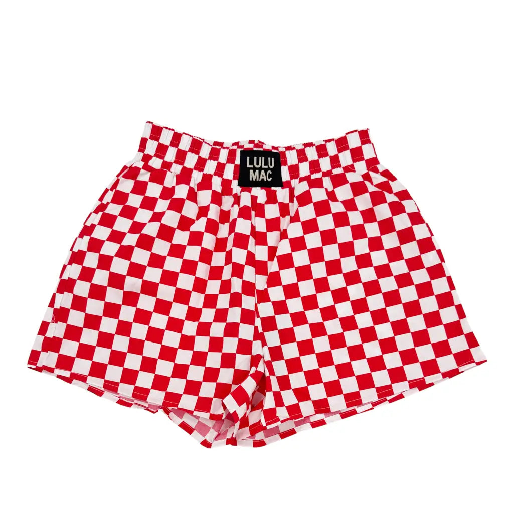 Lulu Mac Red White Check Boxer Short