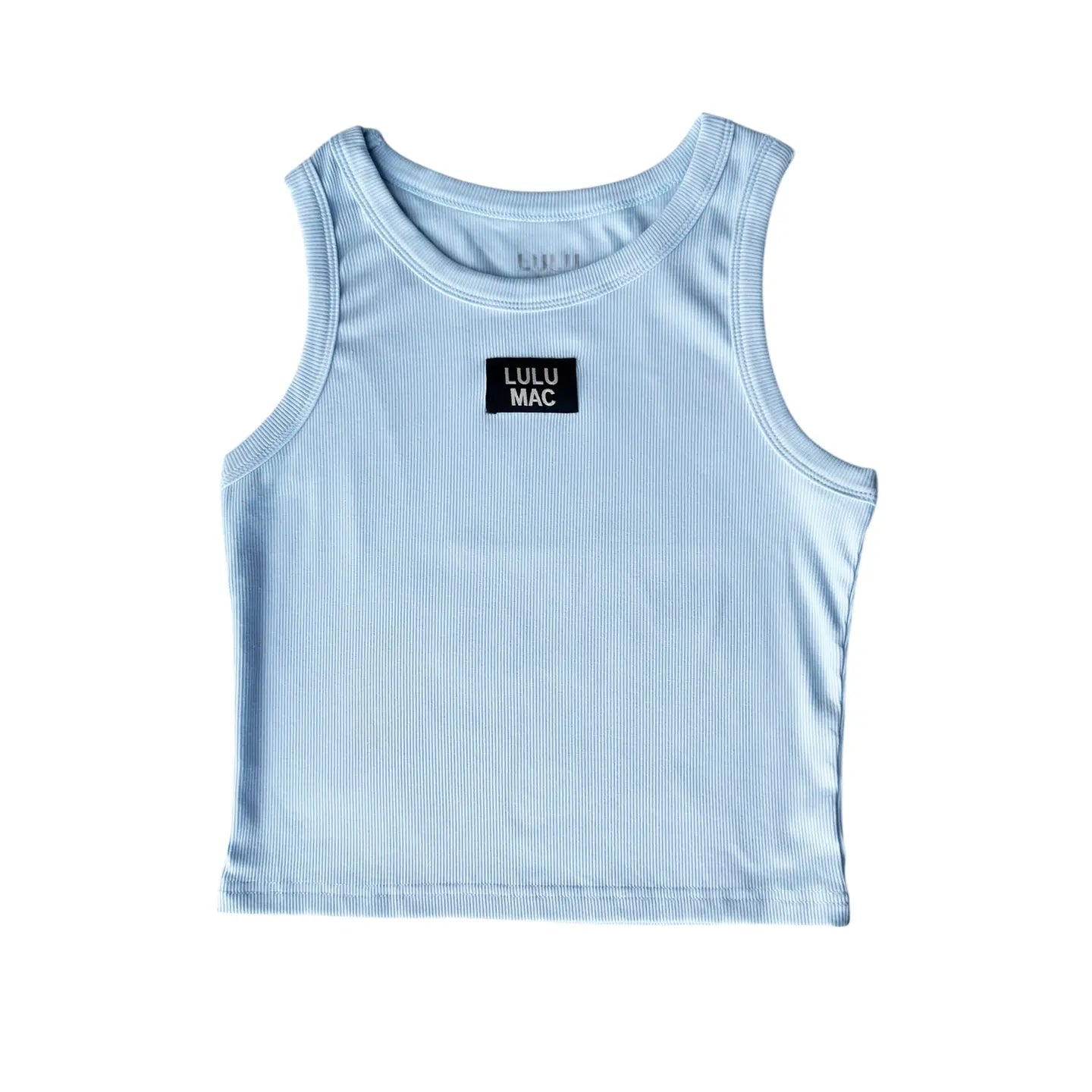 Light Blue Lulu Mac Solid Tank Tops