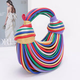 Faux Leather Rope Hobo Bag Multi