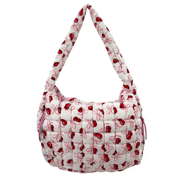 Puffer Quilted Handbag Cherries