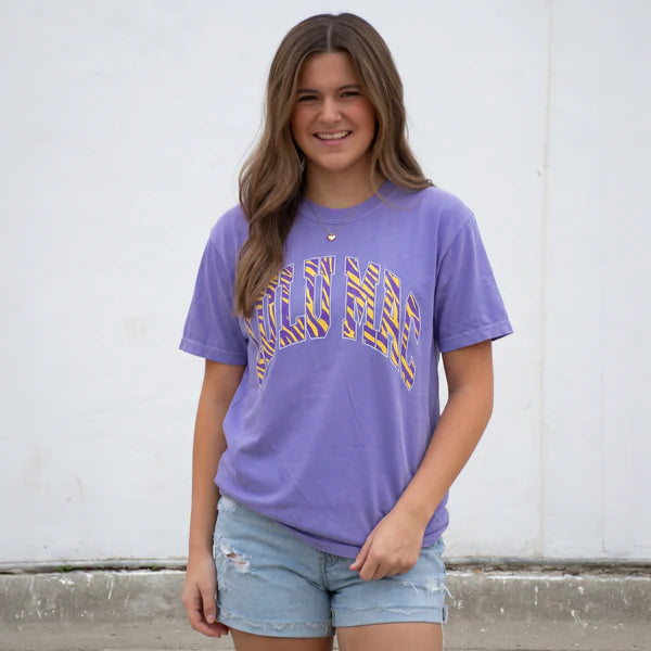 Lulu Mac Tiger Stripe Tee Violet