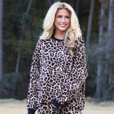 Lulu Mac Waffle Long Sleeve Top Leopard