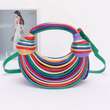 Faux Leather Rope Hobo Bag Multi