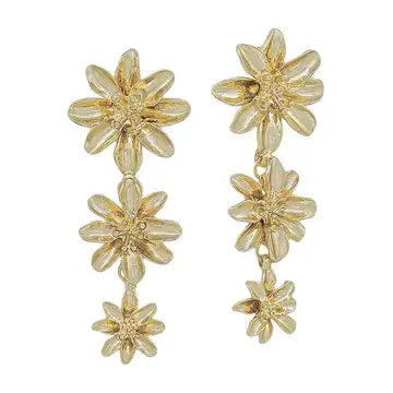 3 Flower Drop Earring