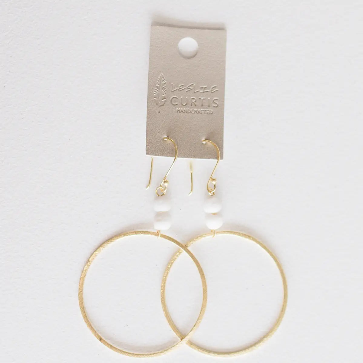Leslie Curtis Alec Brushed Gold Hoop Earrings