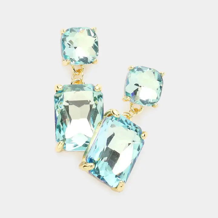 Square Rectangle Dangle Earrings