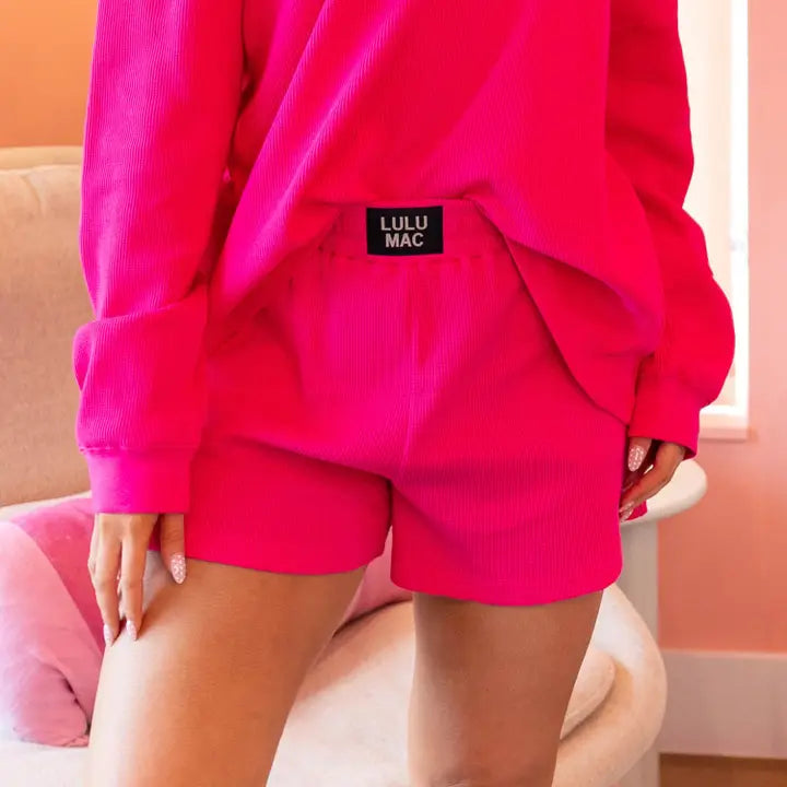 Lulu Mac Waffle Short Hot Pink